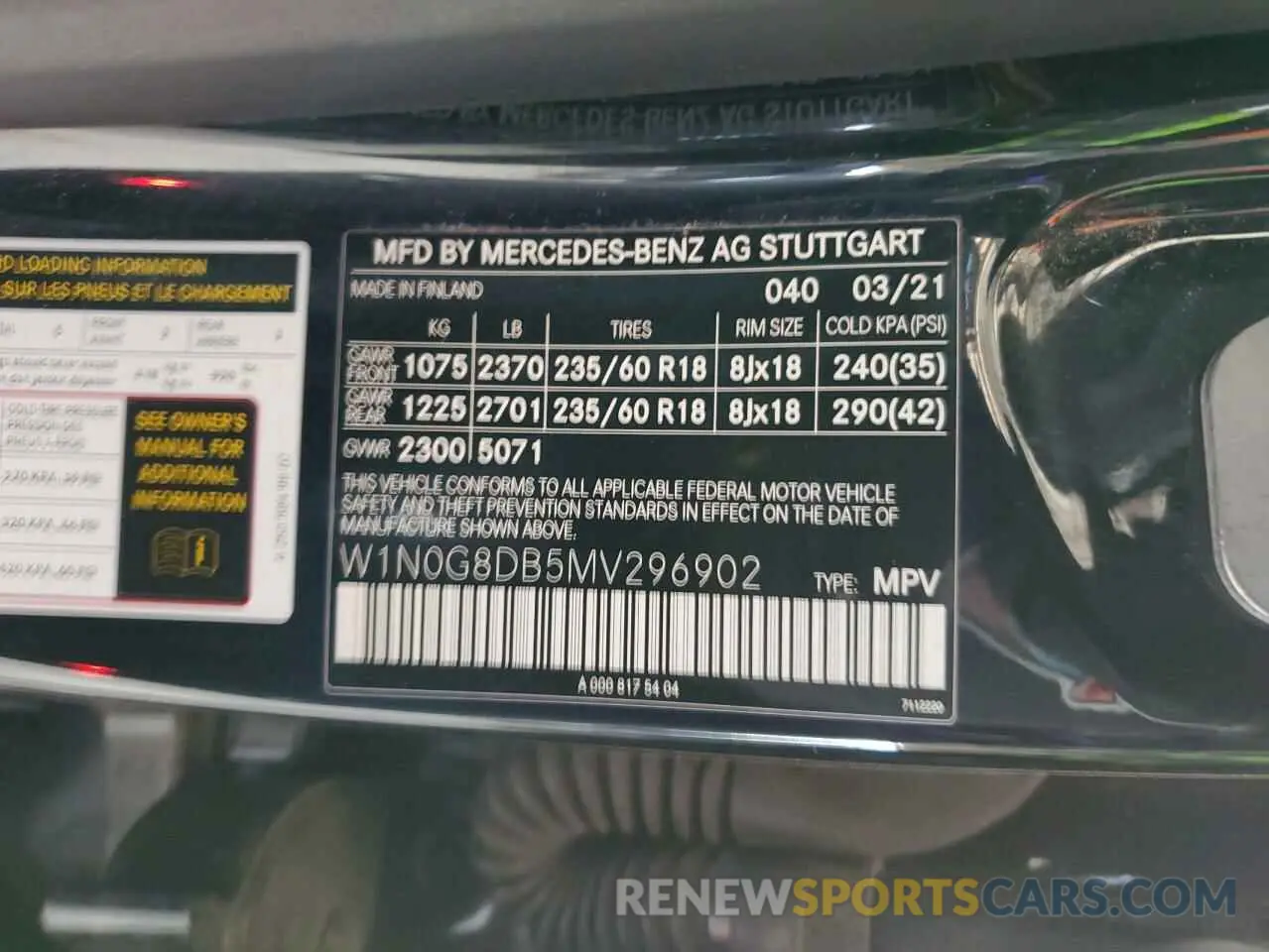 13 Фотография поврежденного автомобиля W1N0G8DB5MV296902 MERCEDES-BENZ GLC-CLASS 2021