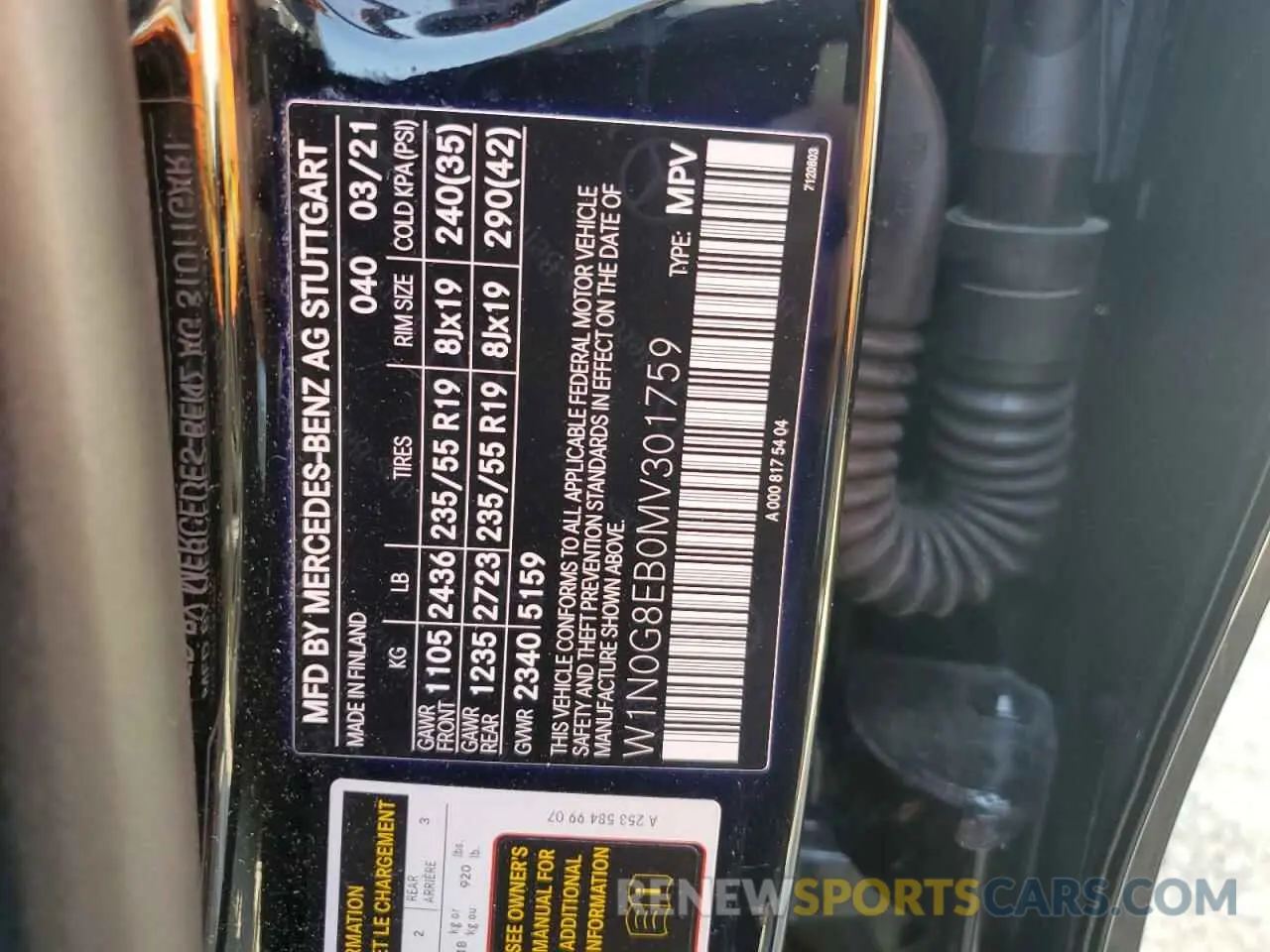 13 Фотография поврежденного автомобиля W1N0G8EB0MV301759 MERCEDES-BENZ GLC-CLASS 2021