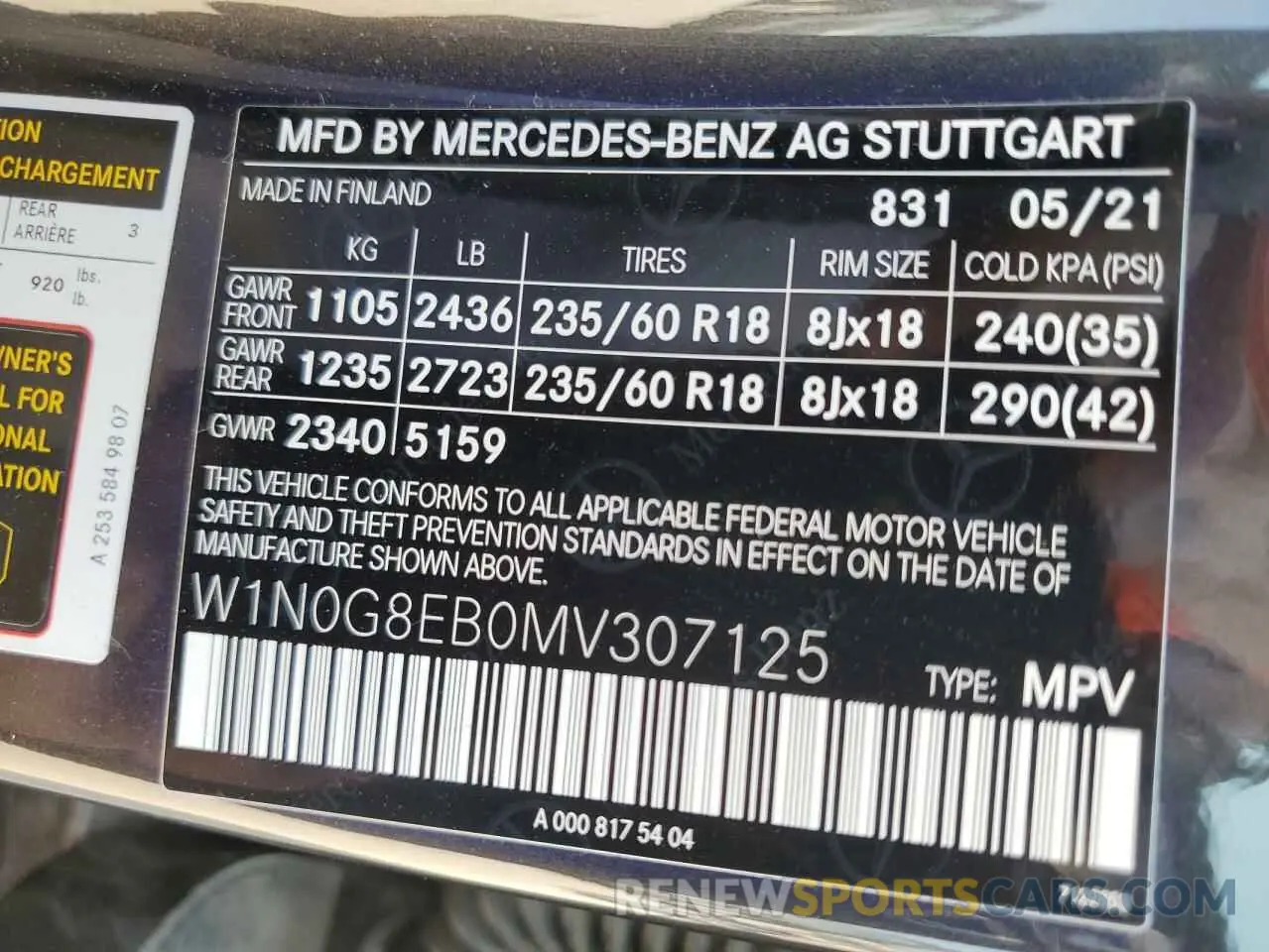 14 Фотография поврежденного автомобиля W1N0G8EB0MV307125 MERCEDES-BENZ GLC-CLASS 2021