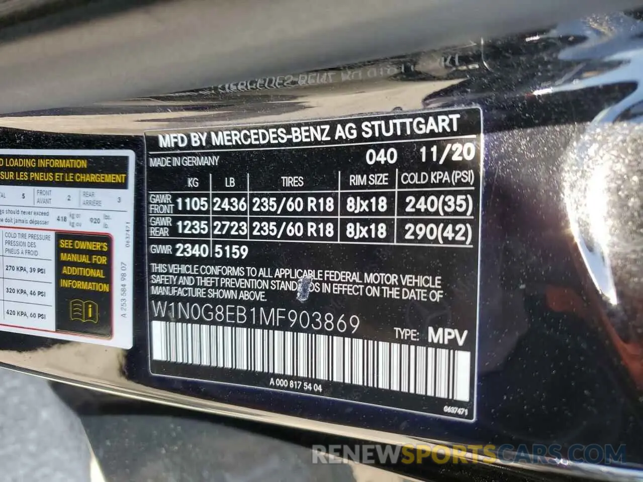 14 Фотография поврежденного автомобиля W1N0G8EB1MF903869 MERCEDES-BENZ GLC-CLASS 2021