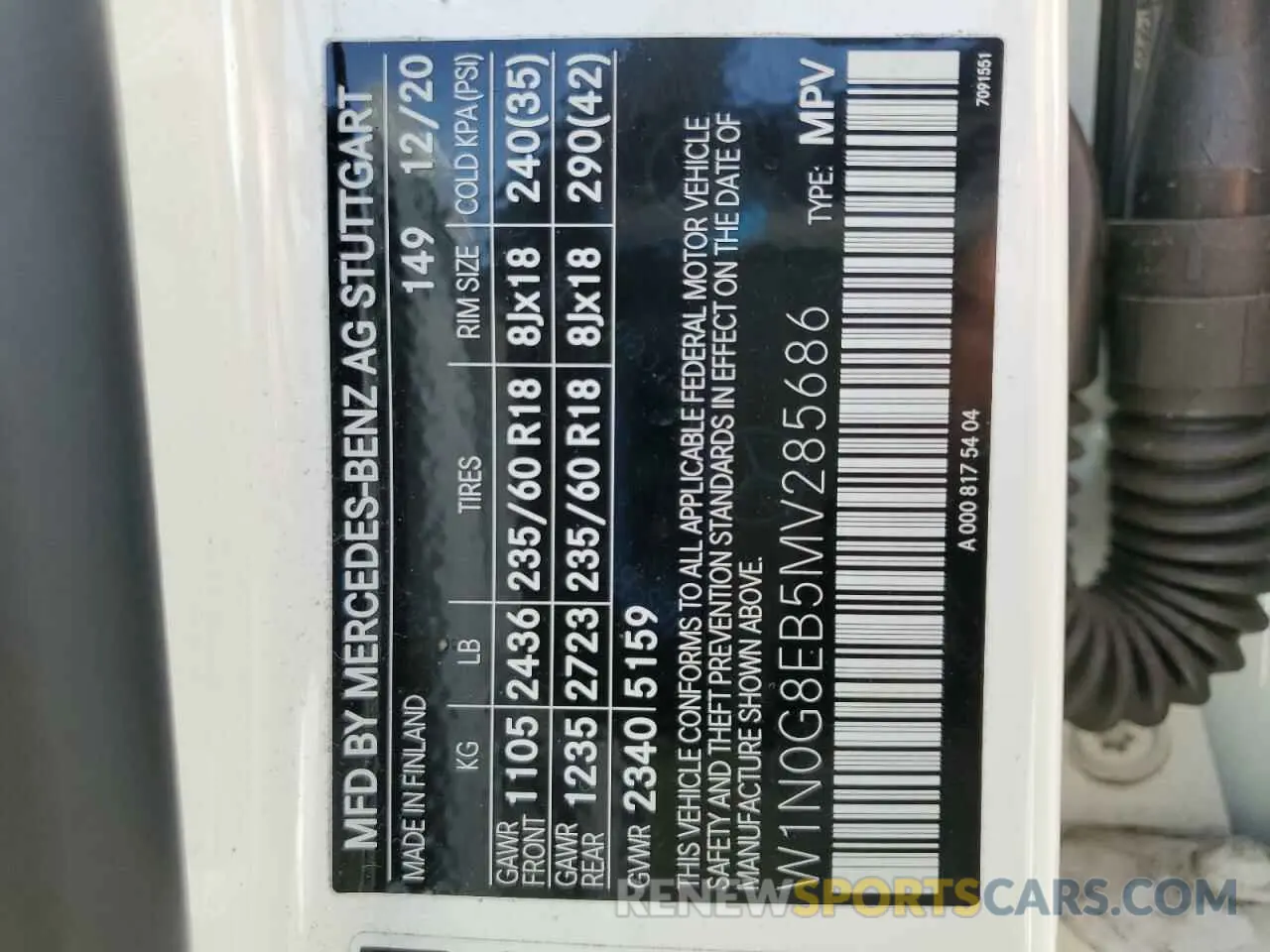 13 Photograph of a damaged car W1N0G8EB5MV285686 MERCEDES-BENZ GLC-CLASS 2021