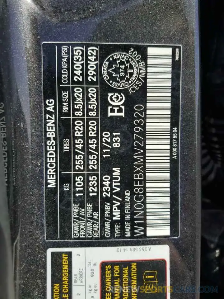 14 Photograph of a damaged car W1N0G8EBXMV279320 MERCEDES-BENZ GLC-CLASS 2021