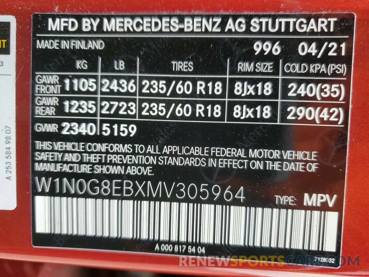 13 Фотография поврежденного автомобиля W1N0G8EBXMV305964 MERCEDES-BENZ GLC-CLASS 2021