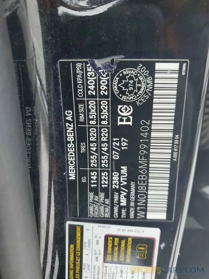 14 Фотография поврежденного автомобиля W1N0J8EB6MF991402 MERCEDES-BENZ GLC-CLASS 2021