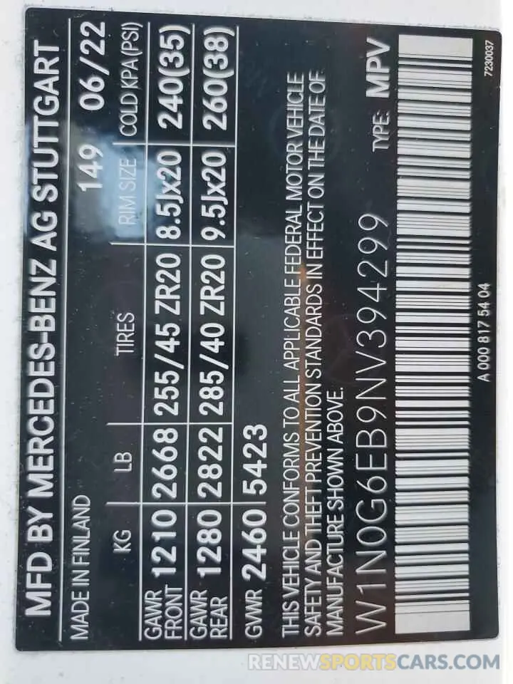 15 Фотография поврежденного автомобиля W1N0G6EB9NV394299 MERCEDES-BENZ GLC-CLASS 2022