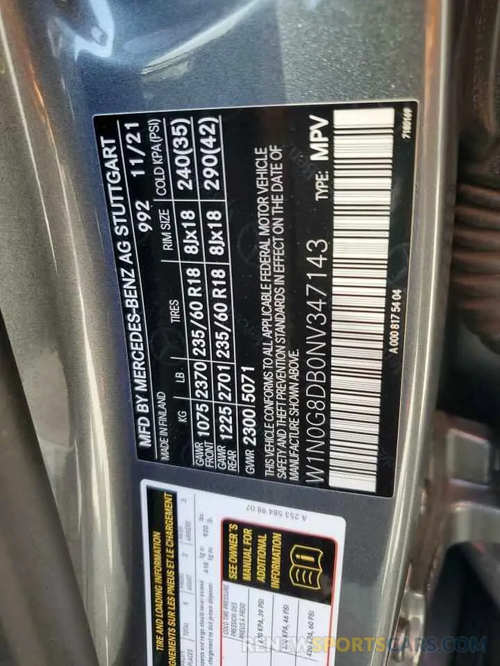 13 Photograph of a damaged car W1N0G8DB0NV347143 MERCEDES-BENZ GLC-CLASS 2022