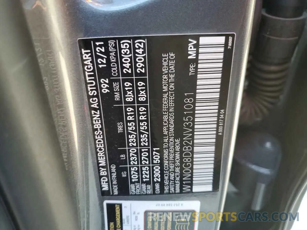 15 Фотография поврежденного автомобиля W1N0G8DB2NV351081 MERCEDES-BENZ GLC-CLASS 2022