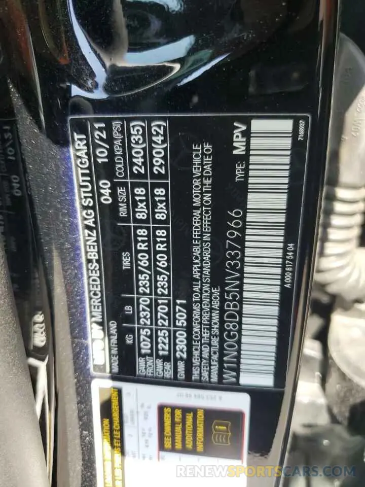 12 Photograph of a damaged car W1N0G8DB5NV337966 MERCEDES-BENZ GLC-CLASS 2022
