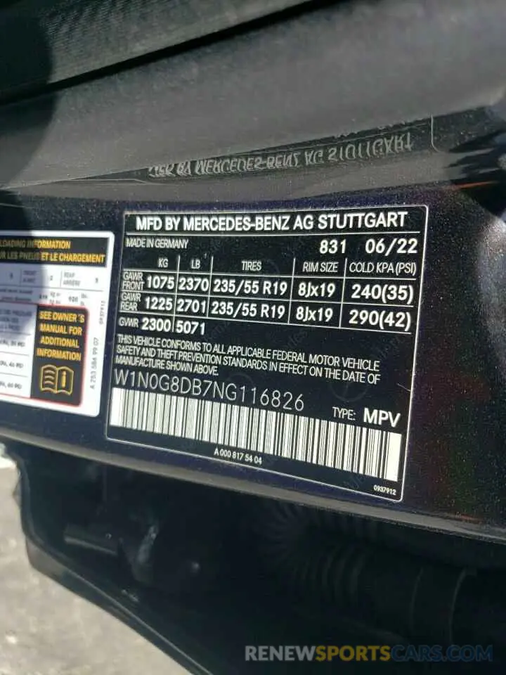 13 Photograph of a damaged car W1N0G8DB7NG116826 MERCEDES-BENZ GLC-CLASS 2022