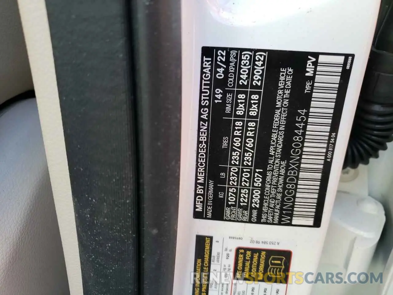 10 Фотография поврежденного автомобиля W1N0G8DBXNG084454 MERCEDES-BENZ GLC-CLASS 2022