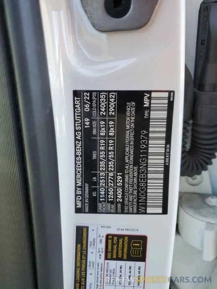 14 Фотография поврежденного автомобиля W1N0G8EB3NG119379 MERCEDES-BENZ GLC-CLASS 2022