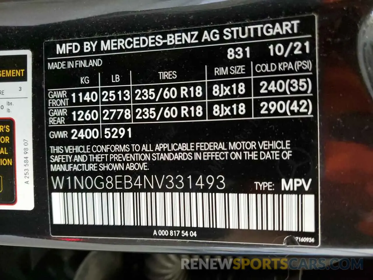 15 Photograph of a damaged car W1N0G8EB4NV331493 MERCEDES-BENZ GLC-CLASS 2022