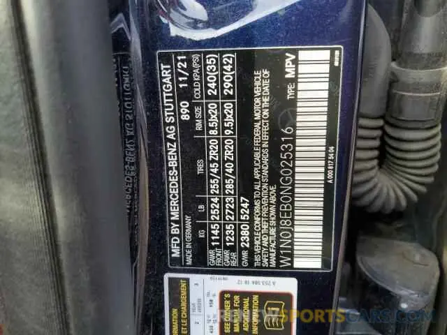 12 Photograph of a damaged car W1N0J8EB0NG025316 MERCEDES-BENZ GLC-CLASS 2022
