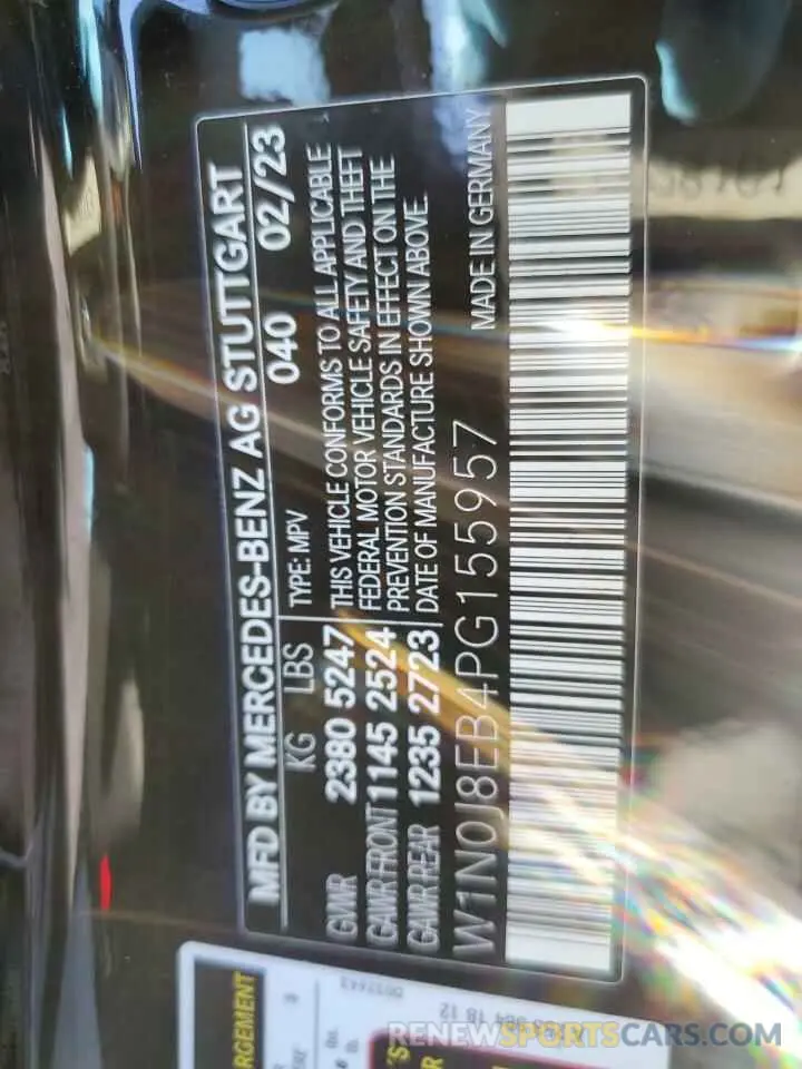 14 Фотография поврежденного автомобиля W1N0J8EB4PG155957 MERCEDES-BENZ GLC-CLASS 2023