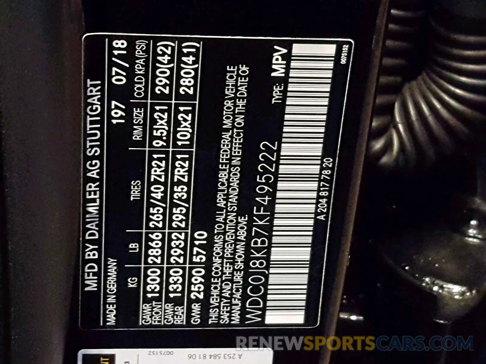 10 Photograph of a damaged car WDC0J8KB7KF495222 MERCEDES-BENZ GLC COUPE 2019