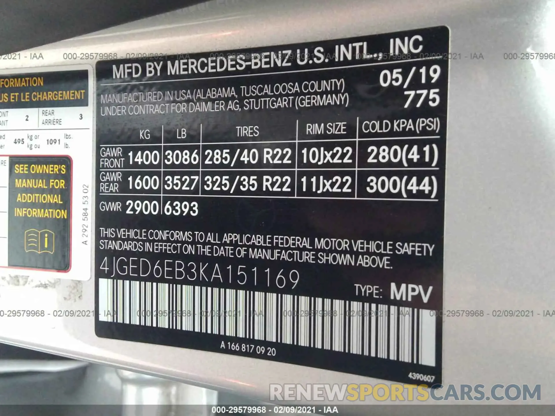 9 Photograph of a damaged car 4JGED6EB3KA151169 MERCEDES-BENZ GLE 2019