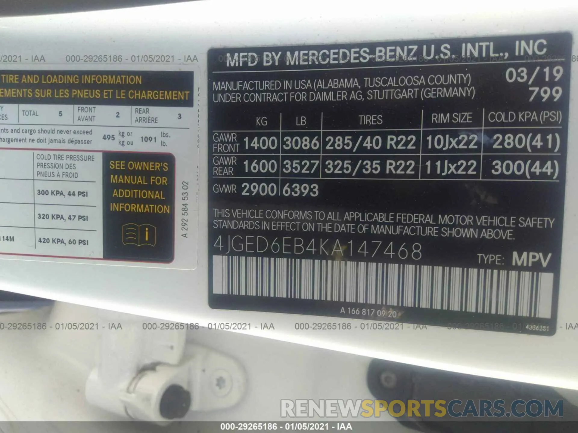 9 Photograph of a damaged car 4JGED6EB4KA147468 MERCEDES-BENZ GLE 2019
