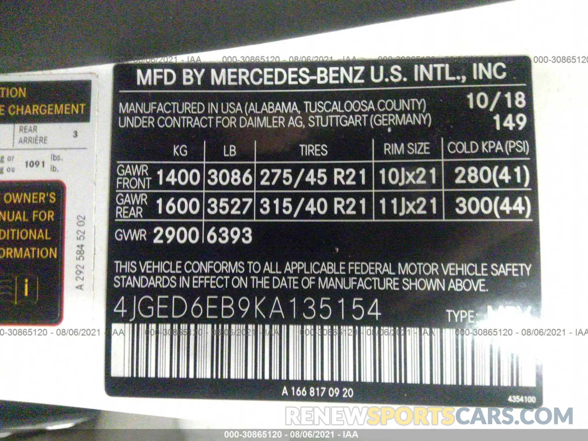9 Photograph of a damaged car 4JGED6EB9KA135154 MERCEDES-BENZ GLE 2019