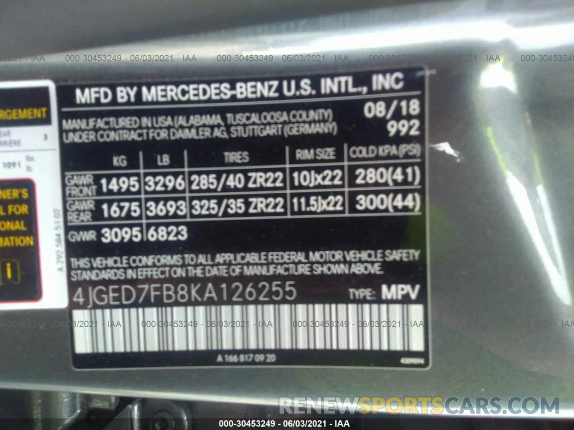 9 Photograph of a damaged car 4JGED7FB8KA126255 MERCEDES-BENZ GLE 2019