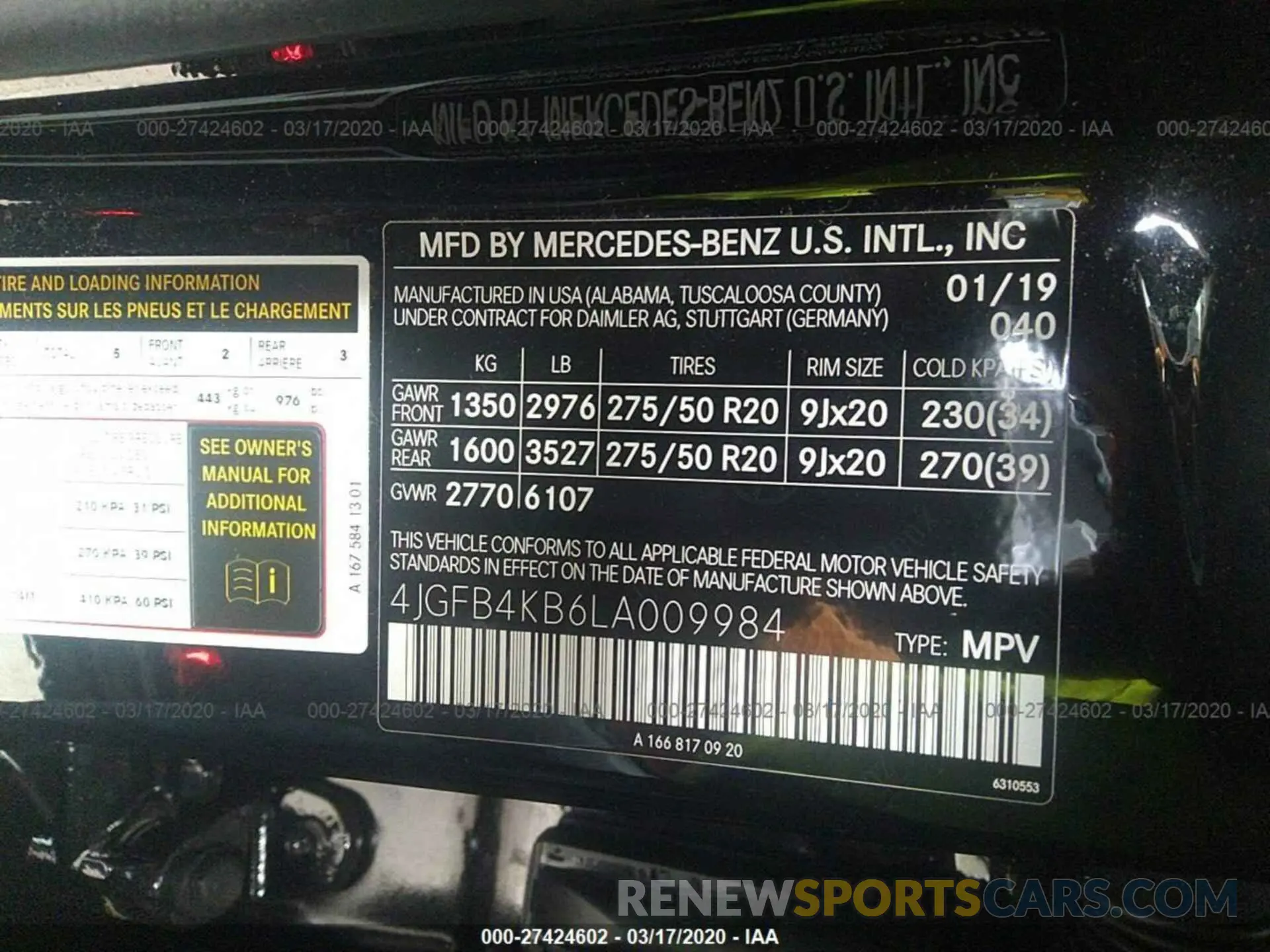 9 Photograph of a damaged car 4JGFB4KB6LA009984 MERCEDES-BENZ GLE 2020