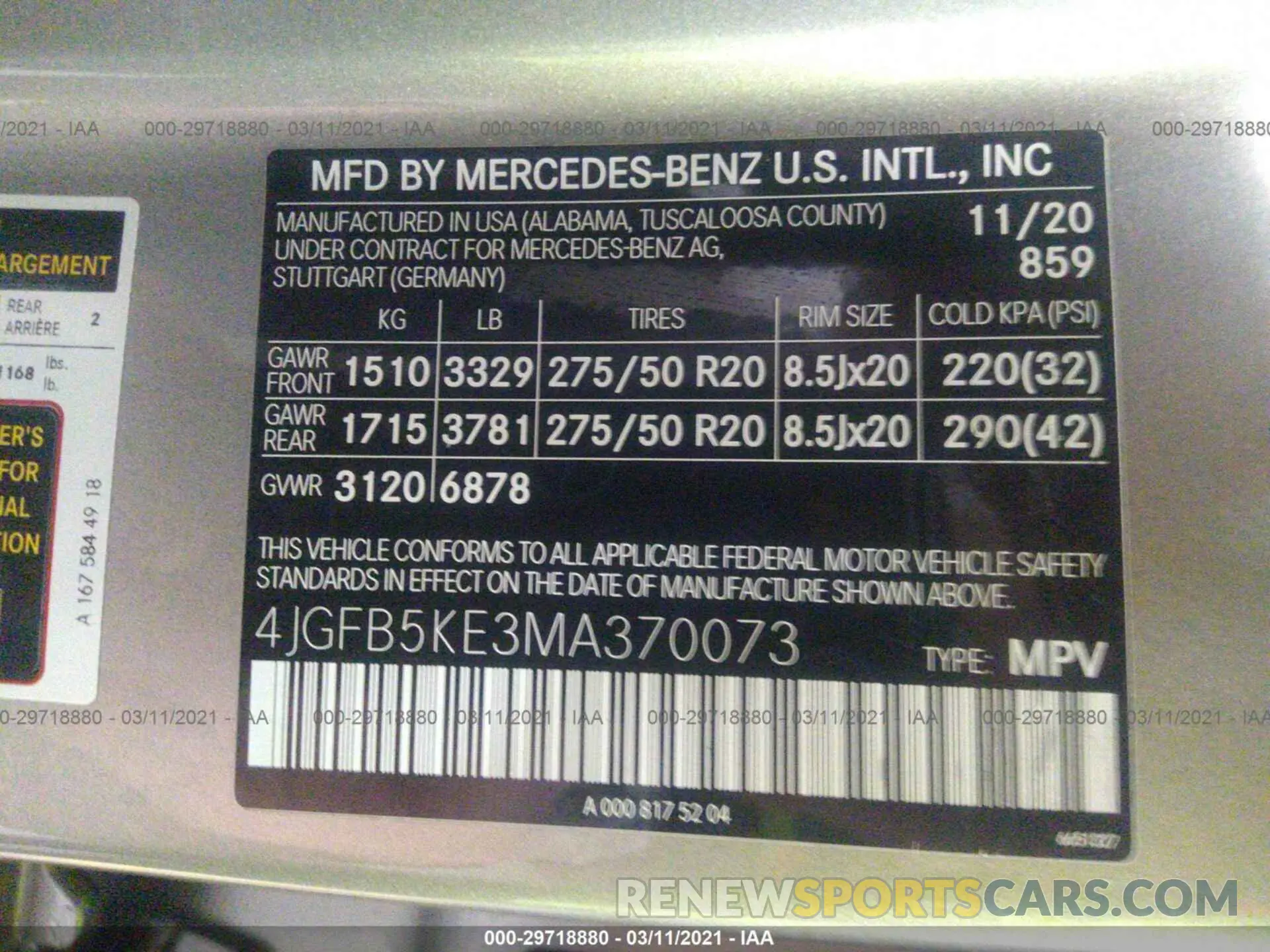 9 Photograph of a damaged car 4JGFB5KE3MA370073 MERCEDES-BENZ GLE 2021