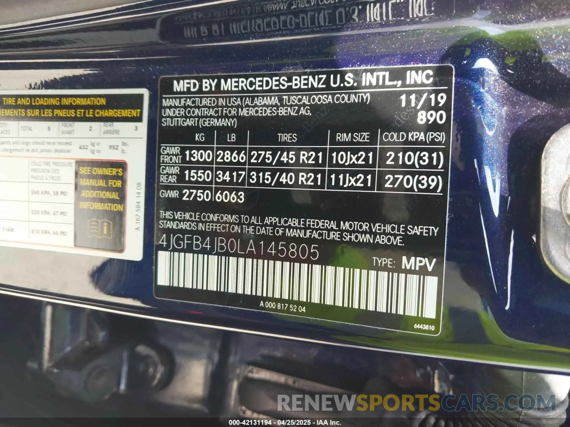 9 Photograph of a damaged car 4JGFB4JB0LA145805 MERCEDES-BENZ GLE 350 2020