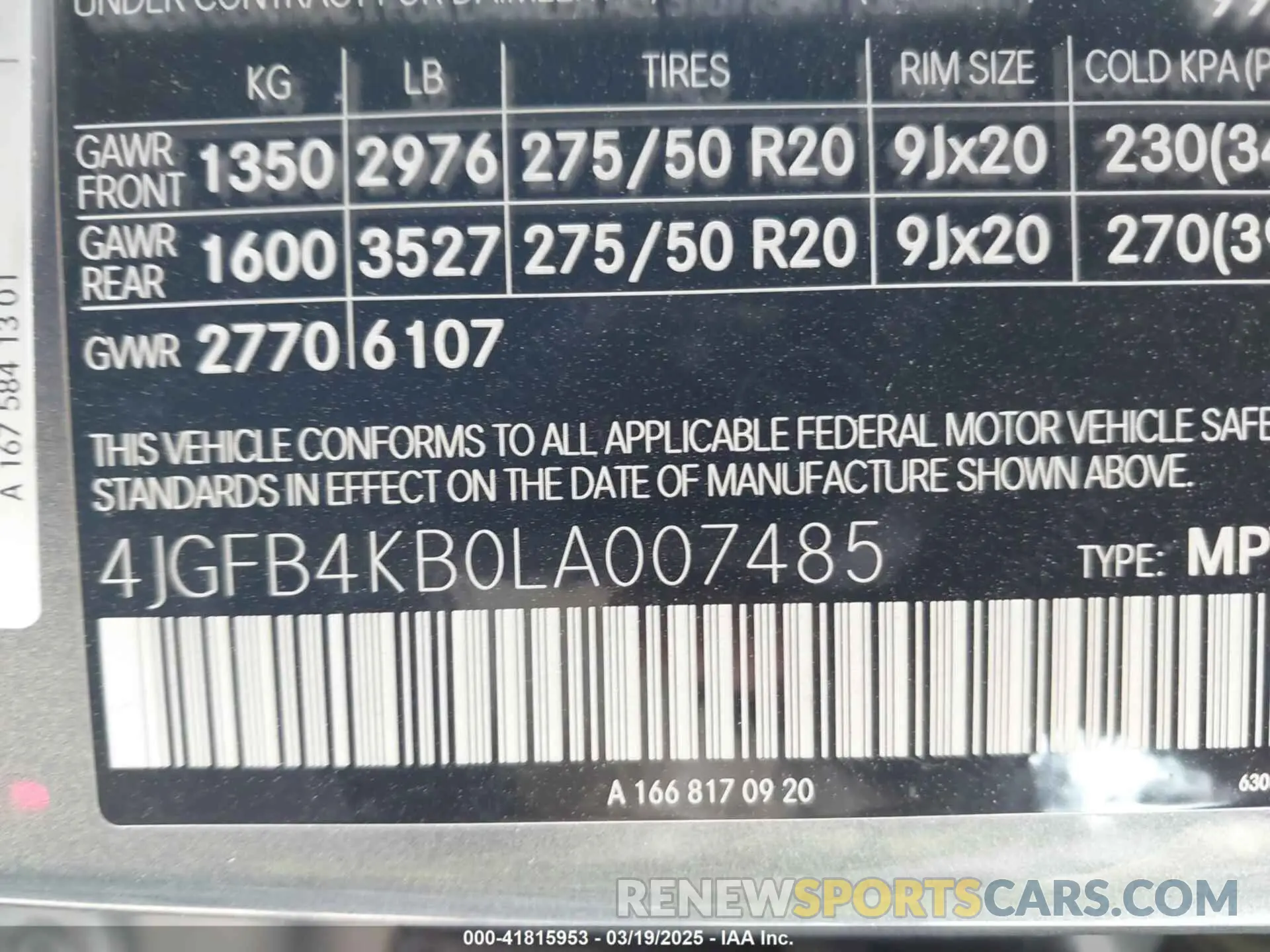 9 Фотография поврежденного автомобиля 4JGFB4KB0LA007485 MERCEDES-BENZ GLE 350 2020