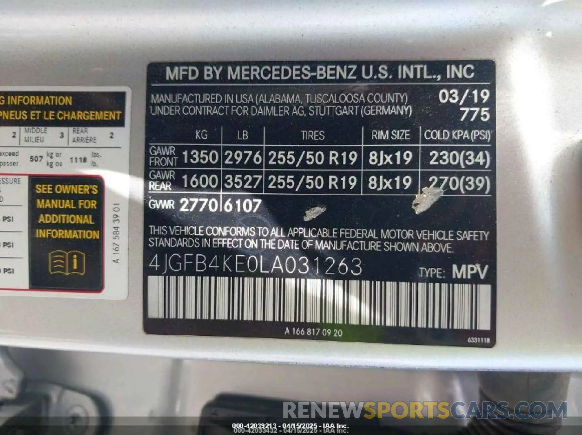 9 Photograph of a damaged car 4JGFB4KE0LA031263 MERCEDES-BENZ GLE 350 2020