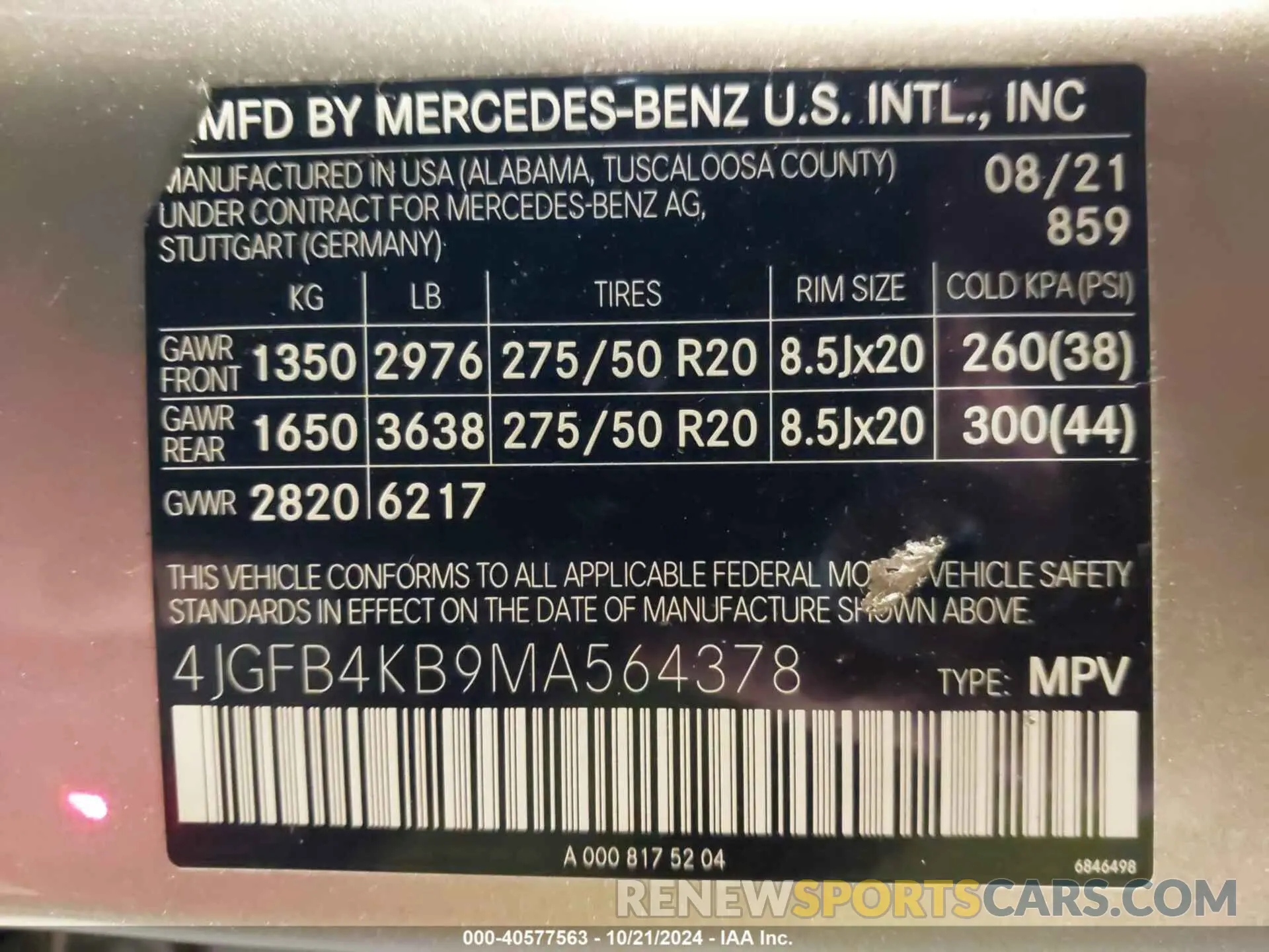 9 Photograph of a damaged car 4JGFB4KB9MA564378 MERCEDES-BENZ GLE 350 2021