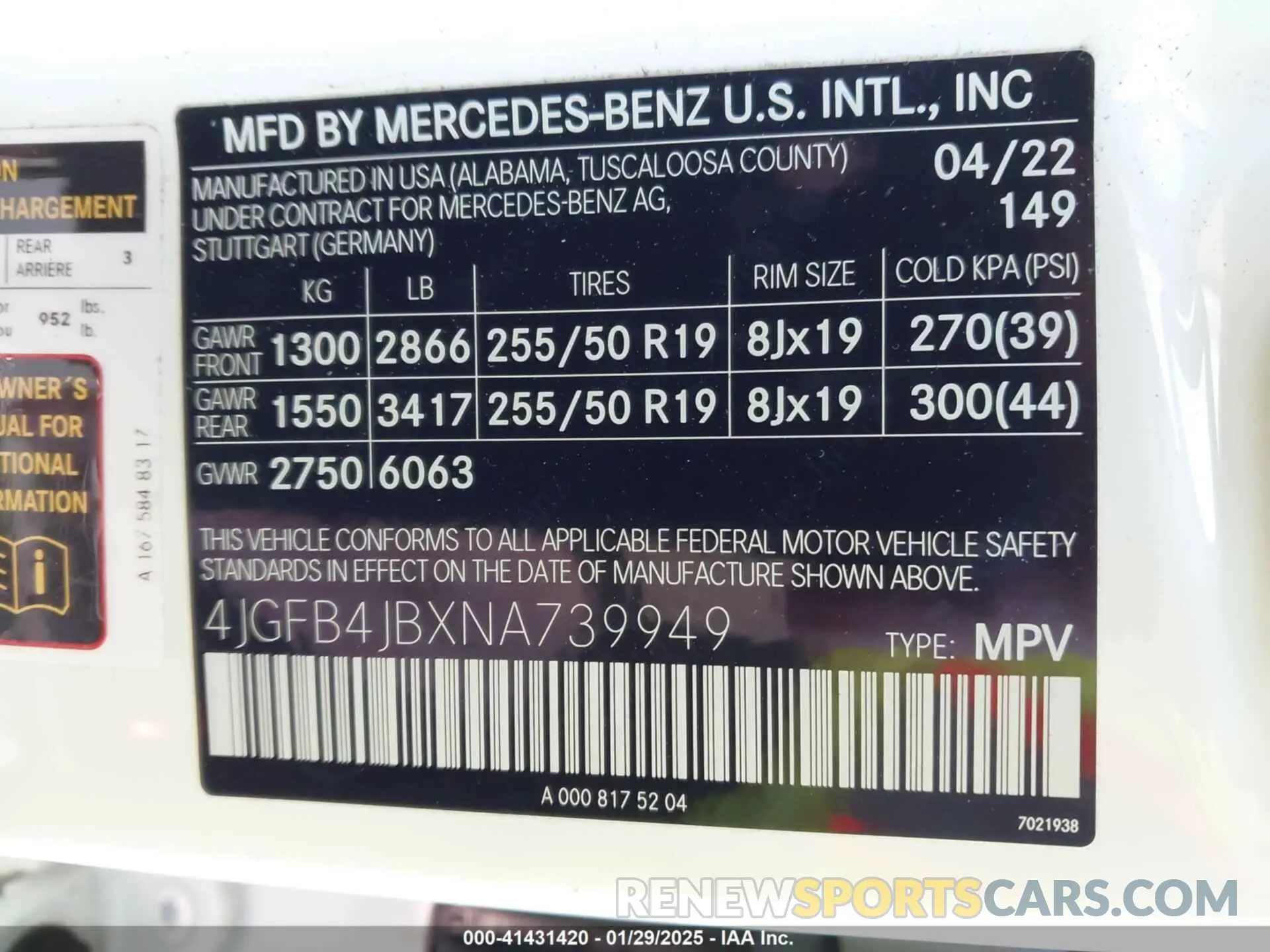 9 Фотография поврежденного автомобиля 4JGFB4JBXNA739949 MERCEDES-BENZ GLE 350 2022