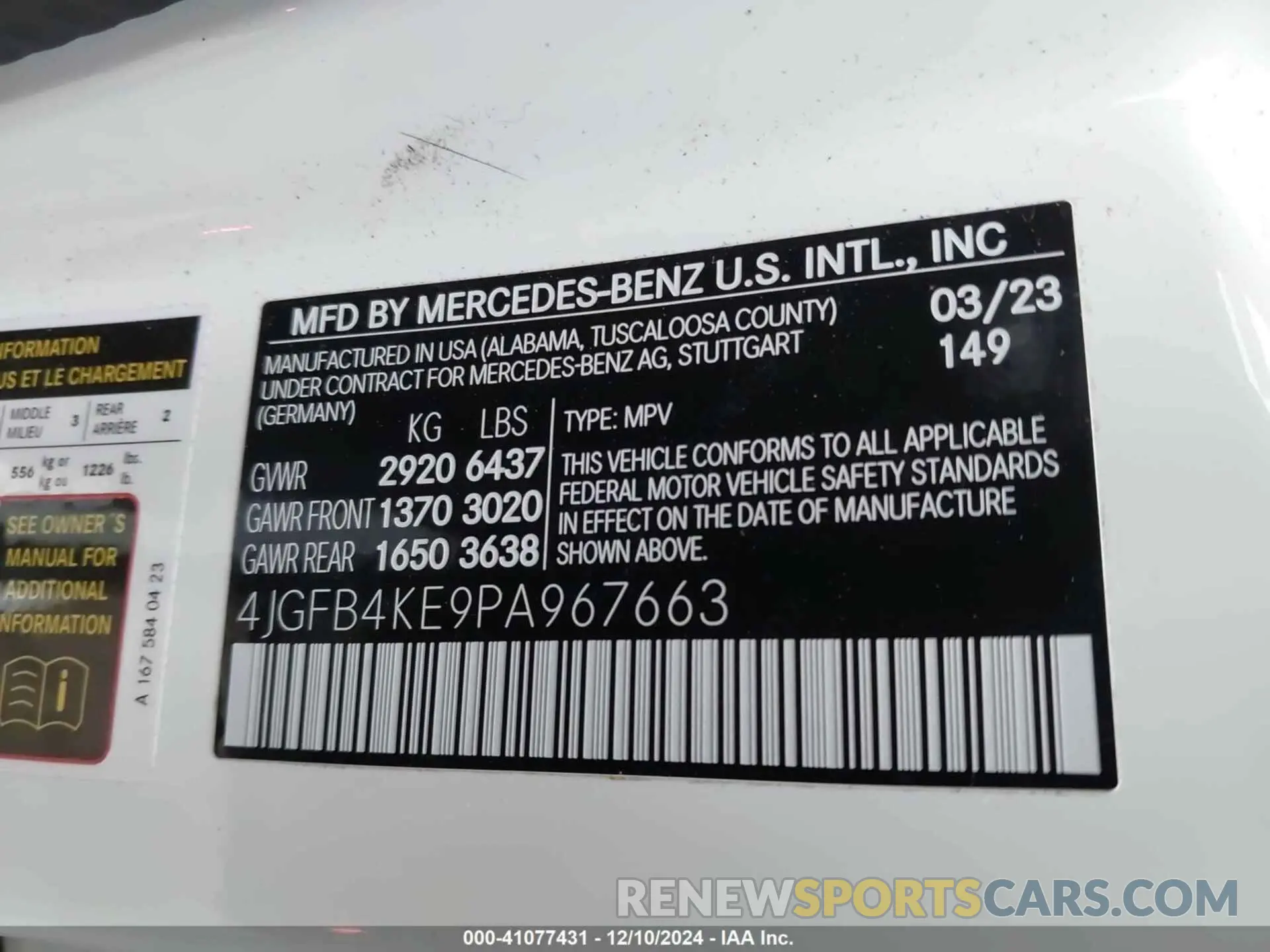 9 Photograph of a damaged car 4JGFB4KE9PA967663 MERCEDES-BENZ GLE 350 2023