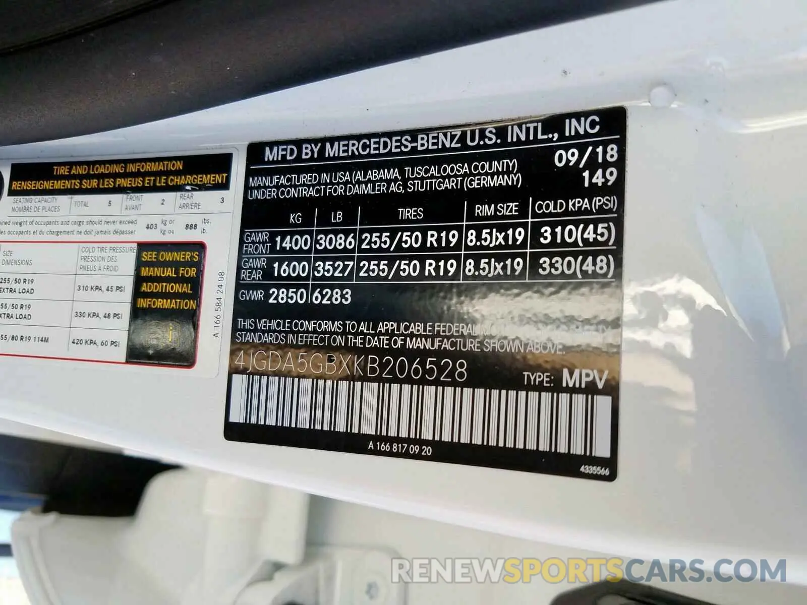 10 Photograph of a damaged car 4JGDA5GBXKB206528 MERCEDES-BENZ GLE 400 4M 2019