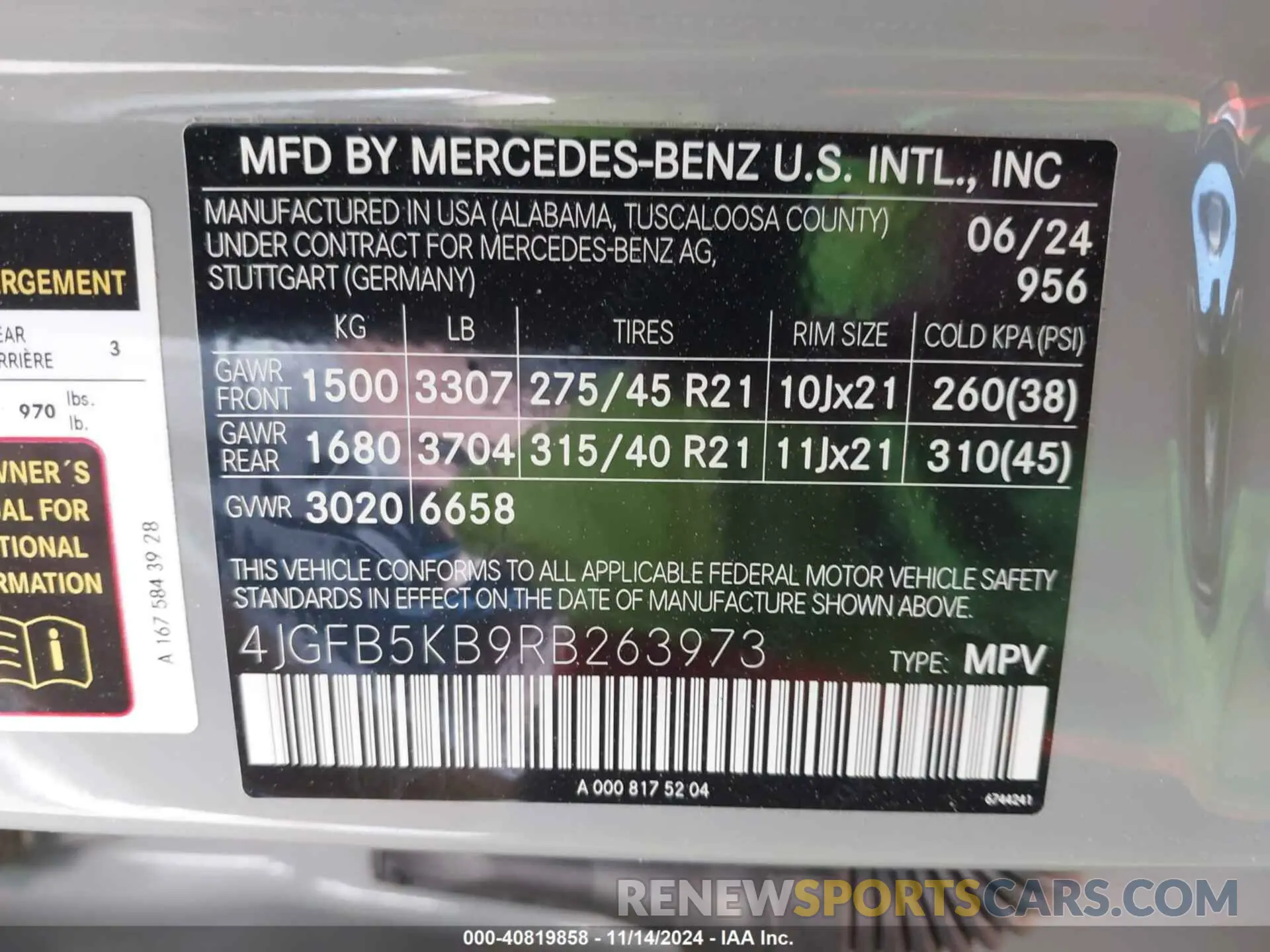 9 Photograph of a damaged car 4JGFB5KB9RB263973 MERCEDES-BENZ GLE 450 2024