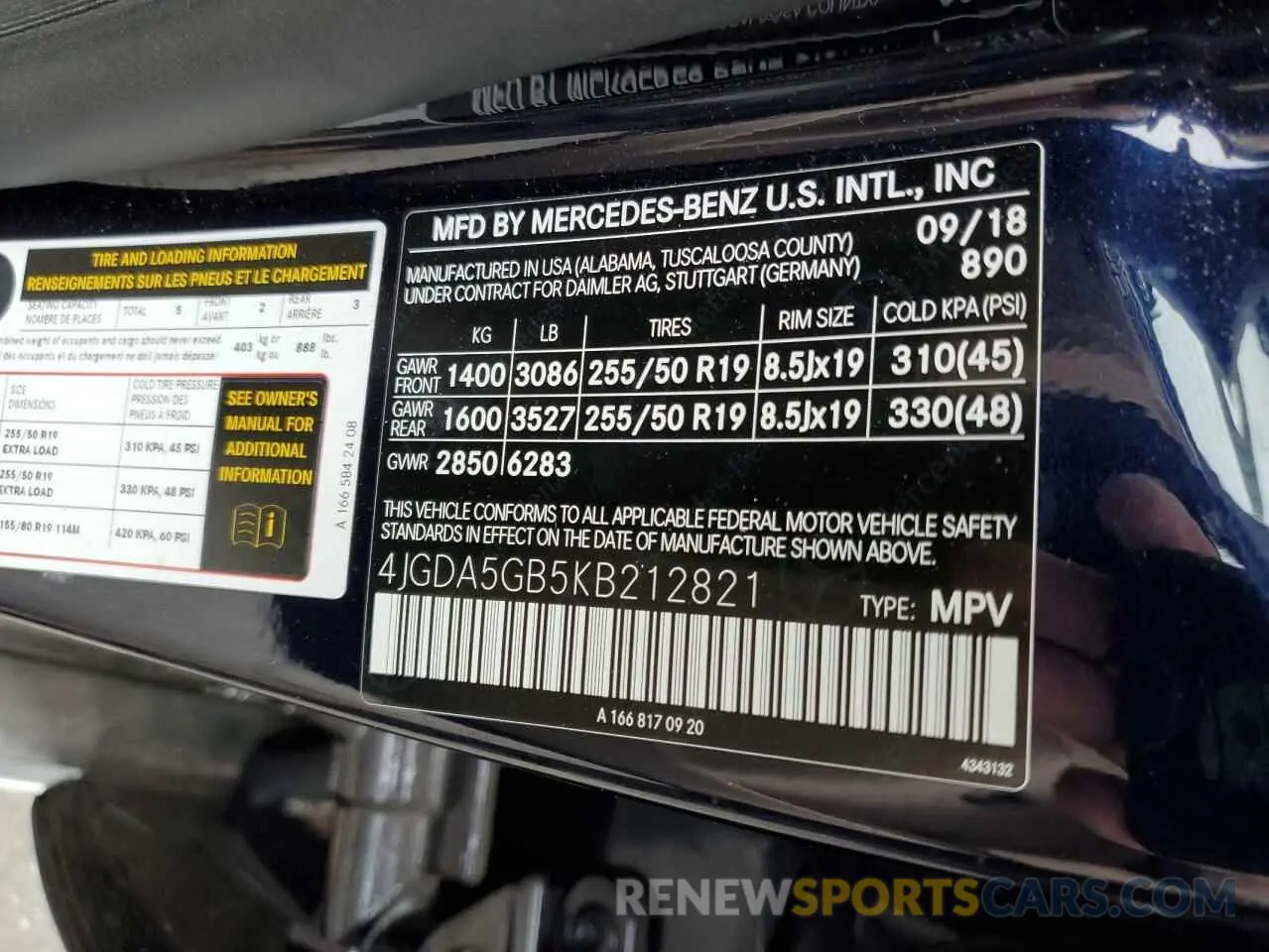 10 Фотография поврежденного автомобиля 4JGDA5GB5KB212821 MERCEDES-BENZ GLE-CLASS 2019