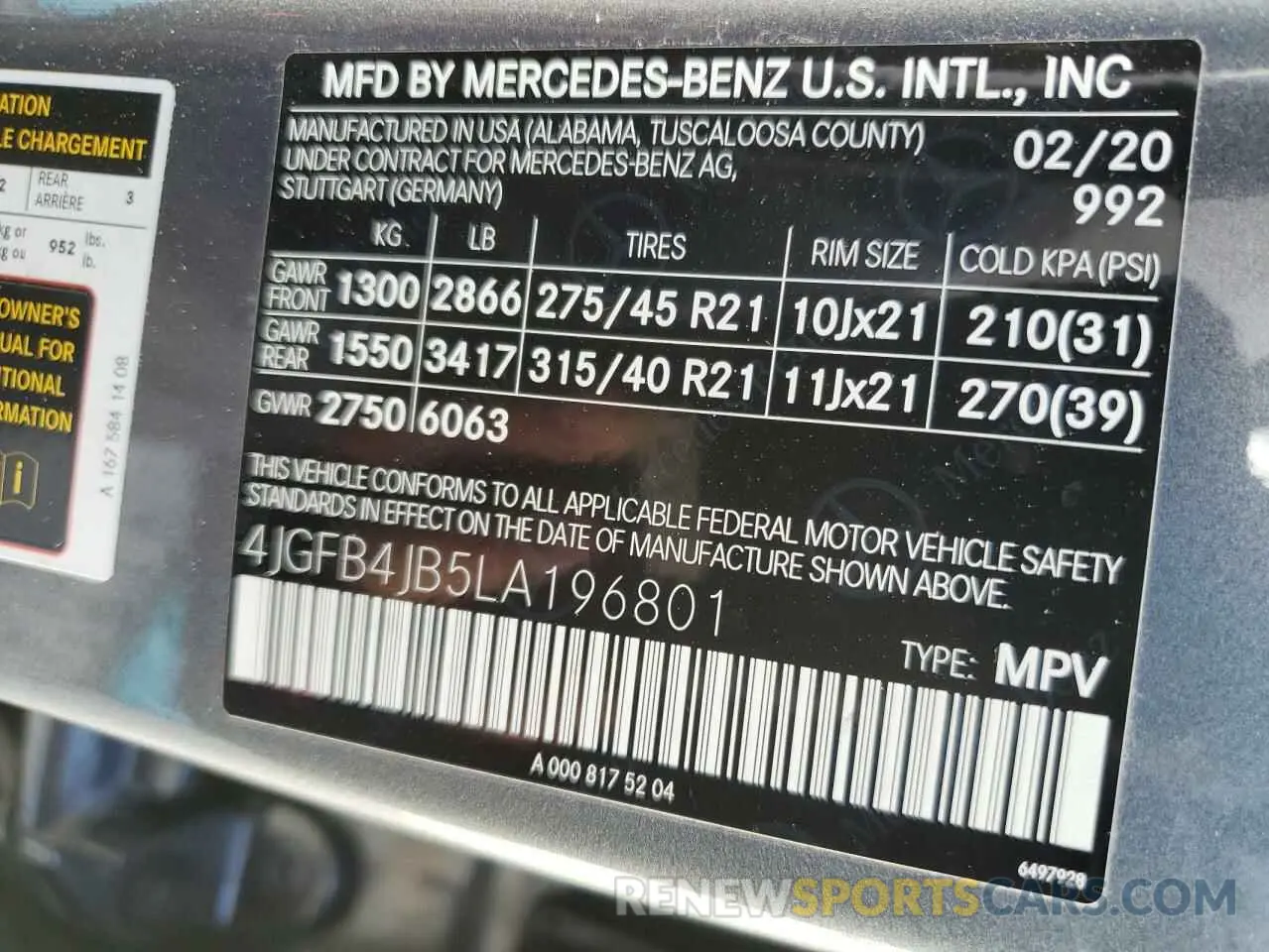 10 Фотография поврежденного автомобиля 4JGFB4JB5LA196801 MERCEDES-BENZ GLE-CLASS 2020