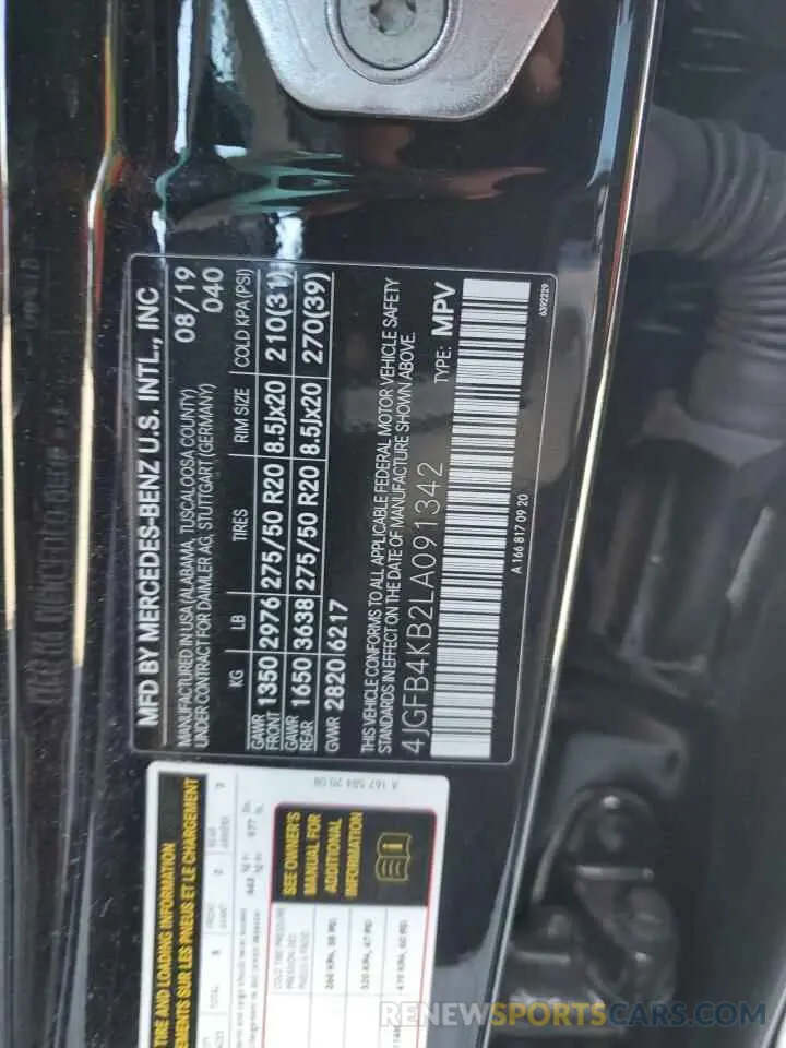13 Фотография поврежденного автомобиля 4JGFB4KB2LA091342 MERCEDES-BENZ GLE-CLASS 2020