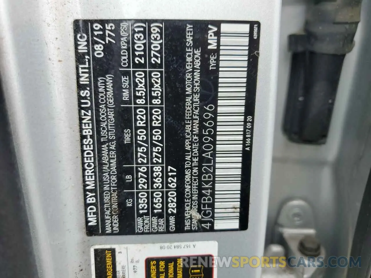 13 Фотография поврежденного автомобиля 4JGFB4KB2LA095696 MERCEDES-BENZ GLE-CLASS 2020