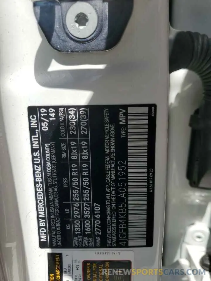 13 Фотография поврежденного автомобиля 4JGFB4KB5LA051952 MERCEDES-BENZ GLE-CLASS 2020