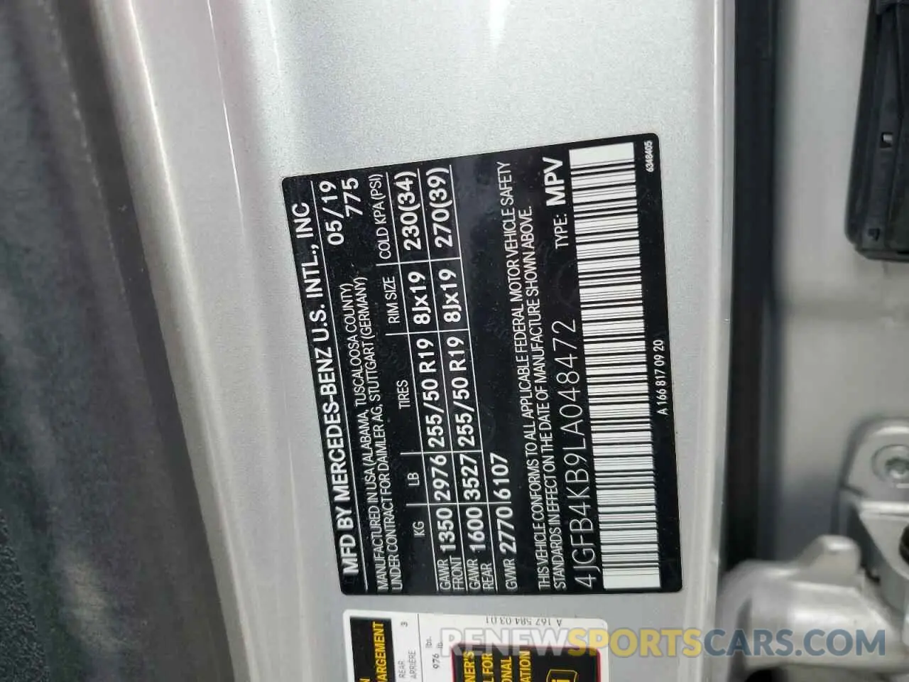 12 Фотография поврежденного автомобиля 4JGFB4KB9LA048472 MERCEDES-BENZ GLE-CLASS 2020