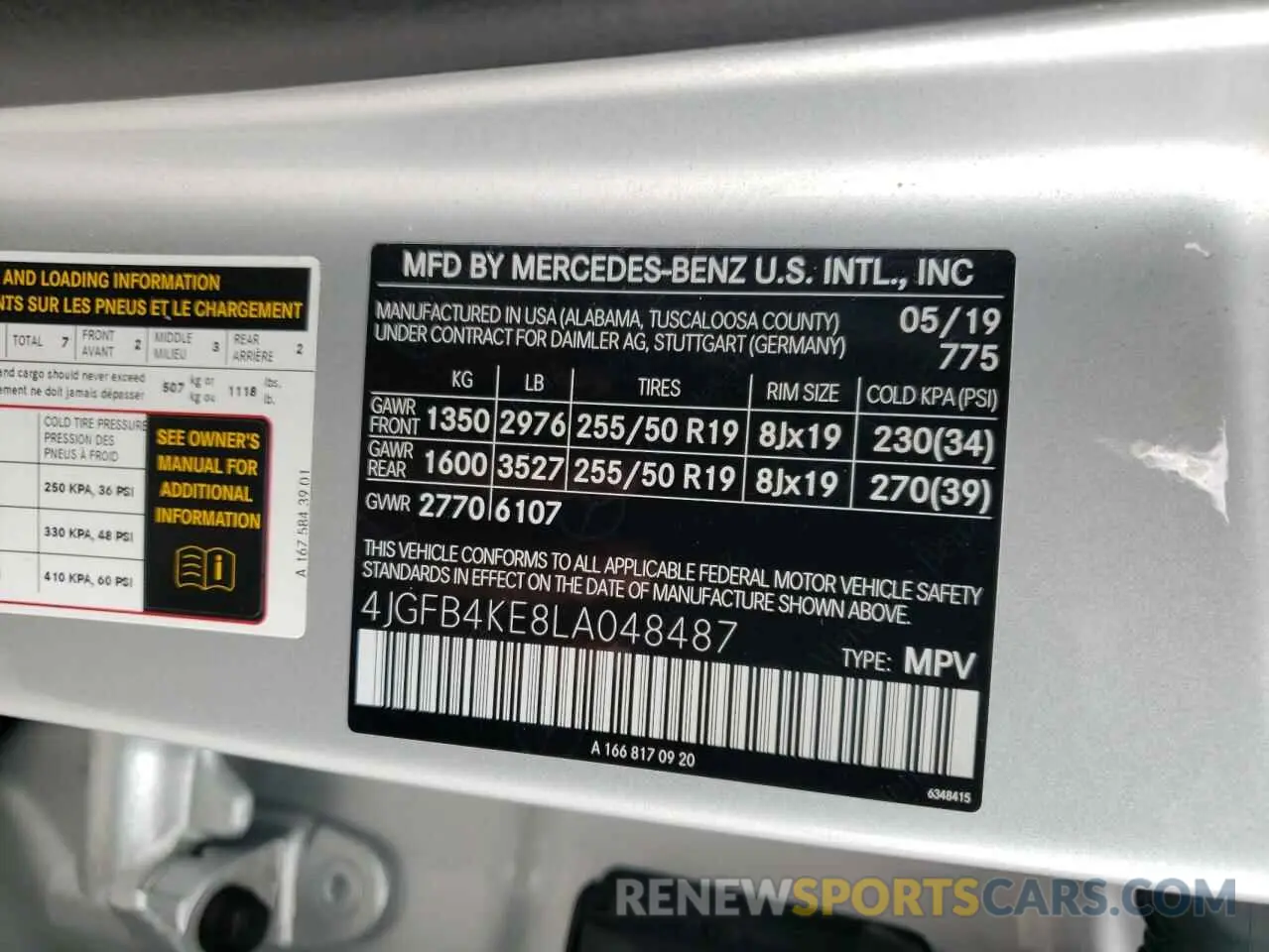 10 Photograph of a damaged car 4JGFB4KE8LA048487 MERCEDES-BENZ GLE-CLASS 2020