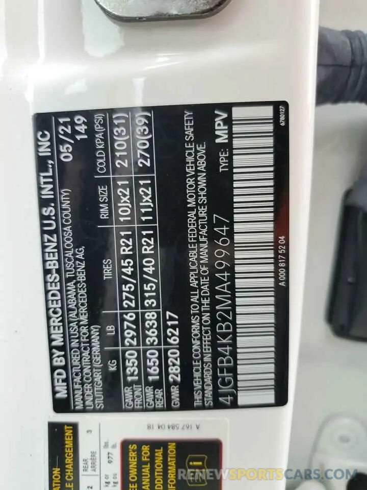 14 Фотография поврежденного автомобиля 4JGFB4KB2MA499647 MERCEDES-BENZ GLE-CLASS 2021
