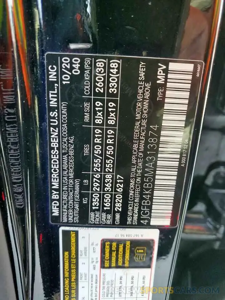 13 Фотография поврежденного автомобиля 4JGFB4KB5MA313874 MERCEDES-BENZ GLE-CLASS 2021