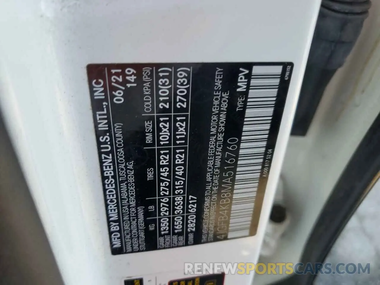 13 Фотография поврежденного автомобиля 4JGFB4KB8MA516760 MERCEDES-BENZ GLE-CLASS 2021