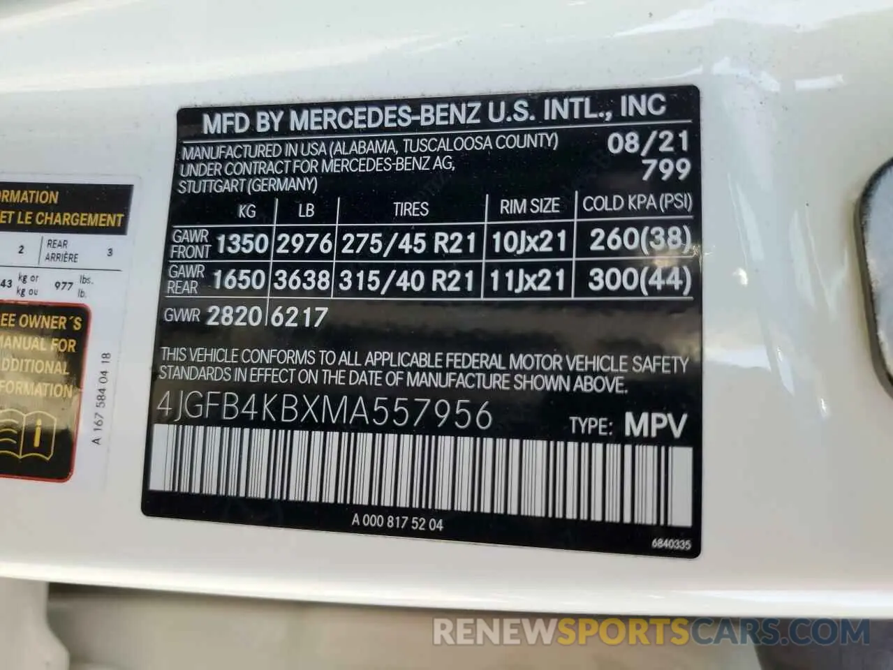 13 Photograph of a damaged car 4JGFB4KBXMA557956 MERCEDES-BENZ GLE-CLASS 2021