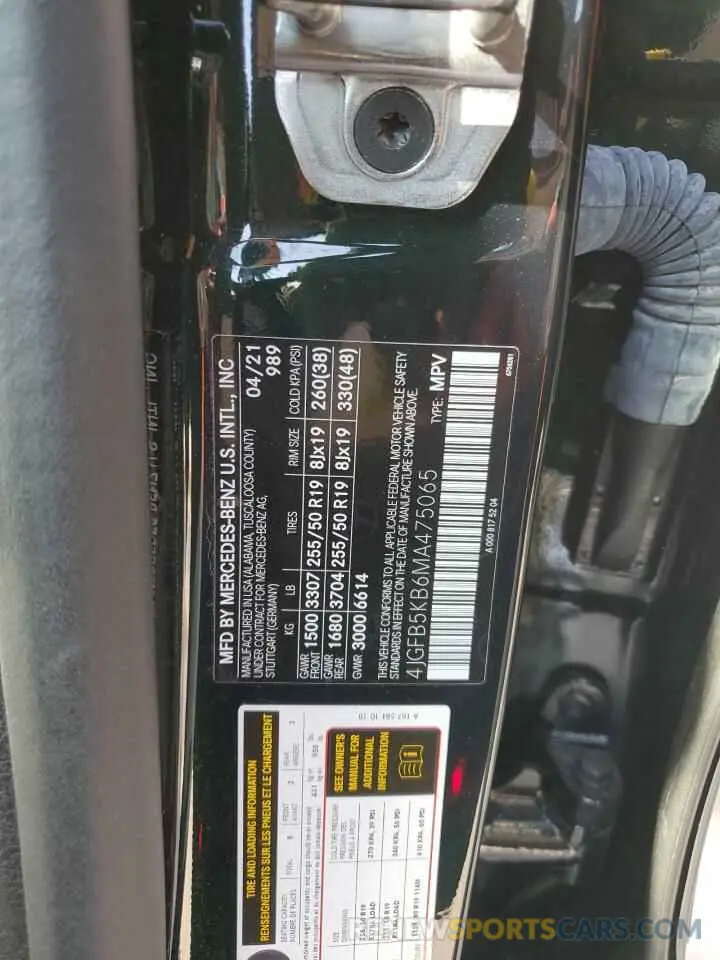 14 Фотография поврежденного автомобиля 4JGFB5KB6MA475065 MERCEDES-BENZ GLE-CLASS 2021