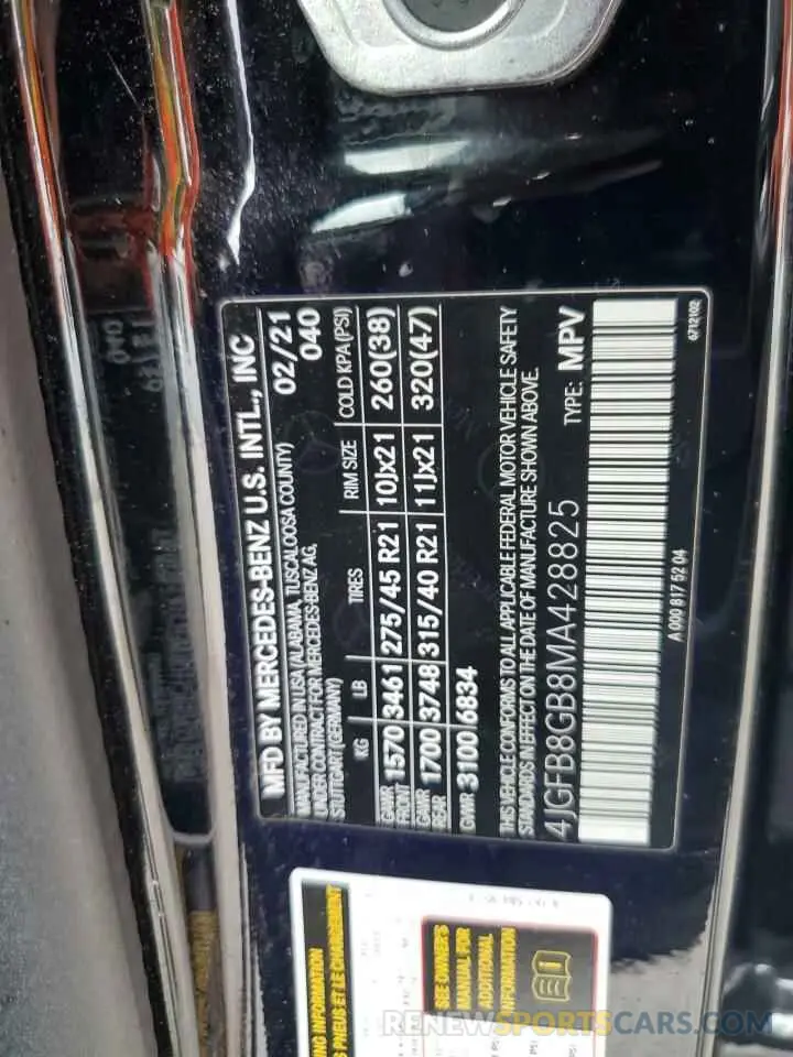 14 Фотография поврежденного автомобиля 4JGFB8GB8MA428825 MERCEDES-BENZ GLE-CLASS 2021