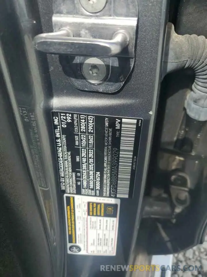 13 Photograph of a damaged car 4JGFD6BB5MA399029 MERCEDES-BENZ GLE-CLASS 2021