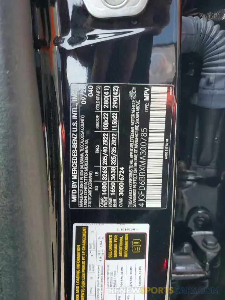13 Фотография поврежденного автомобиля 4JGFD6BBXMA300785 MERCEDES-BENZ GLE-CLASS 2021