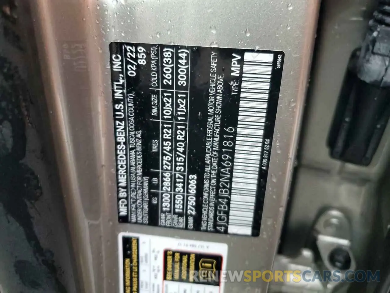 14 Photograph of a damaged car 4JGFB4JB2NA691816 MERCEDES-BENZ GLE-CLASS 2022