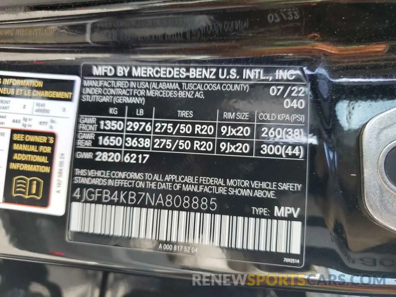 13 Photograph of a damaged car 4JGFB4KB7NA808885 MERCEDES-BENZ GLE-CLASS 2022